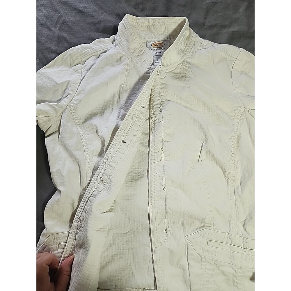 Talbots Cropped Jacket Mock Collar Long Sleeve Petites‎ 8 Stretch - Picture 7 of 9